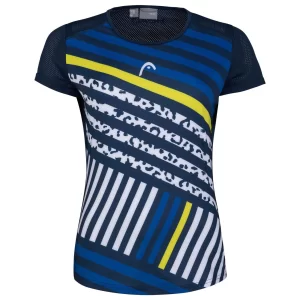 Head Sammy T-Shirt G Dark Blue Print Vision - dziewczęca koszulka tenisowa