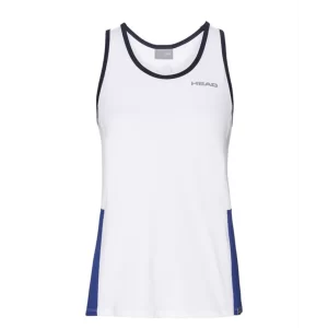 Head Club Tank Top G White Royal Blue 2020 - koszulka tenisowa dziewczęca