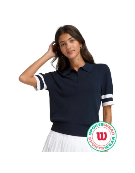 Wilson Essex Polo Classic Navy - koszulka tenisowa