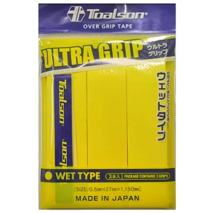 Toalson Ultra Grip Żółte (3 szt.) - owijki tenisowe