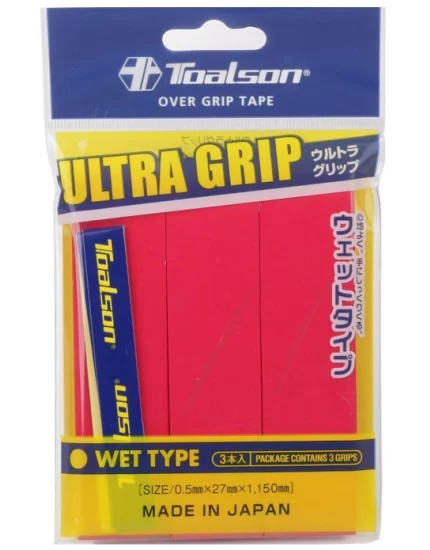 Toalson Ultra Grip Czerwone Neonowe (3 szt.) - owijki tenisowe