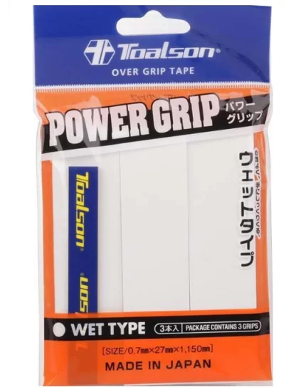 Toalson Power Grip Białe (3 szt.) - owijki tenisowe