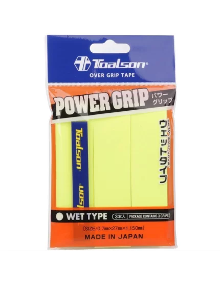 Toalson Power Grip Żółte (3 szt.) - owijki tenisowe