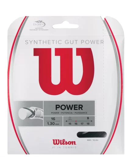 Wilson Synthetic Gut Power Czarny 12m - czarny naciąg tenisowy