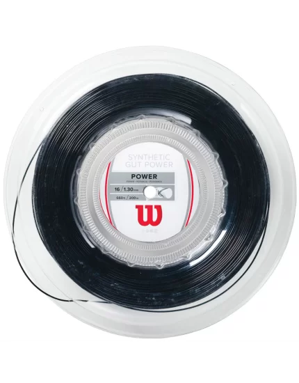 Wilson Synthetic Gut Power Czarny 200m - czarny naciąg tenisowy