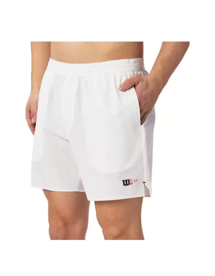 Wilson M Tournament 7 Bright White - męskie spodenki tenisowe