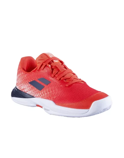 Babolat Jet Mach 3 Clay Junior Strike Red White - juniorskie buty tenisowe