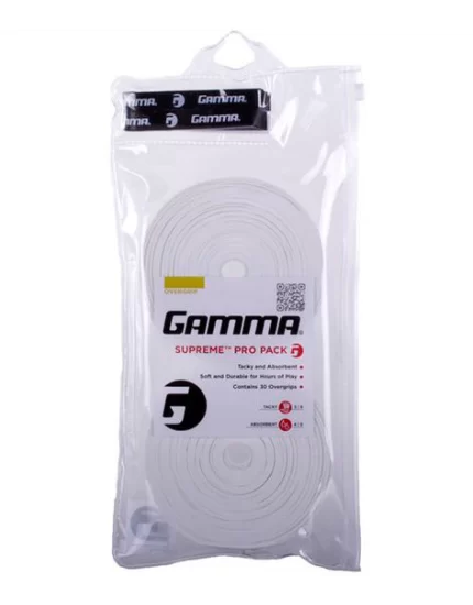 Gamma Supreme Pro Pack Overgrip Białe (30 szt.) - owijki wierzchnie