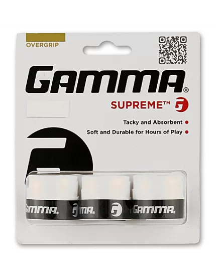Gamma Supreme Overgrip Białe (3 szt.) - owijki tenisowe