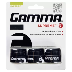 Gamma Supreme Overgrip Czarne (3 szt.)  - owijki tenisowe
