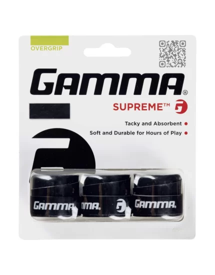 Gamma Supreme Overgrip Czarne (3 szt.)  - owijki tenisowe