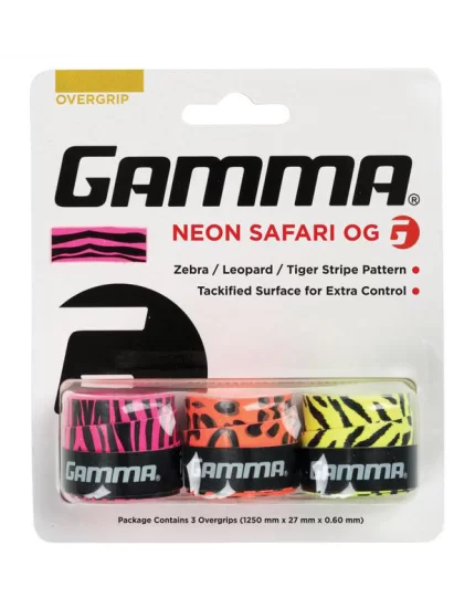 Gamma Neon Safari Overgrip (3 szt.) - owijki tenisowe
