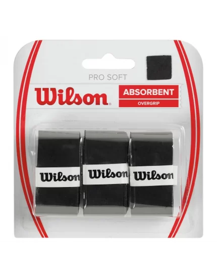 Wilson Pro Soft Overgrip Czarne (3 szt.) - owijki wierzchnie