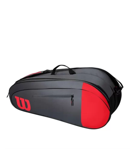 Wilson Team 6 PK Czerwono Szara - torba na rakiety