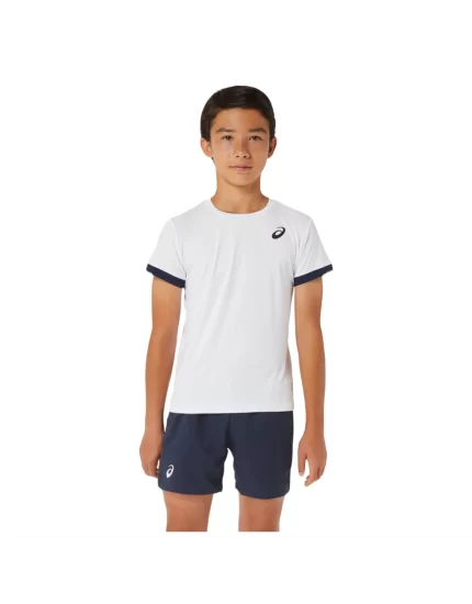 Asics Boys Tennis SS Top Brilliant White Midnight - koszulka chłopięca