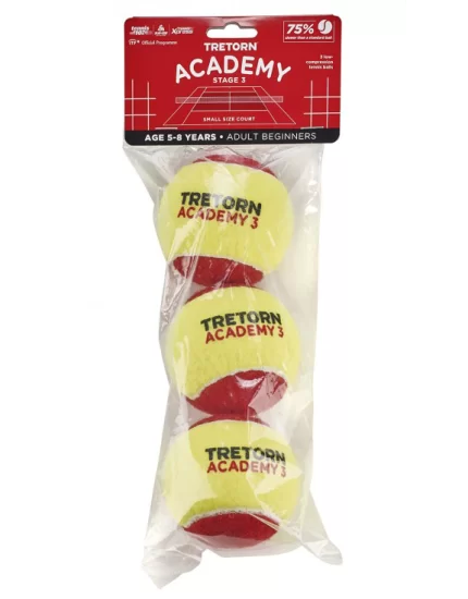 Tretorn Academy Stage 3 (3 szt.) - piłki tenisowe dziecięce