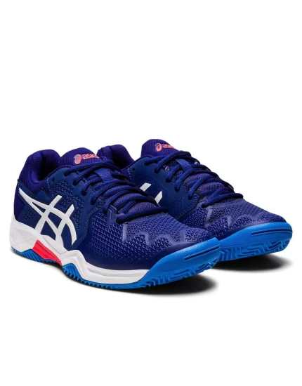 Asics Gel-Resolution 8 Clay GS Dive Blue White - buty tenisowe juniorskie