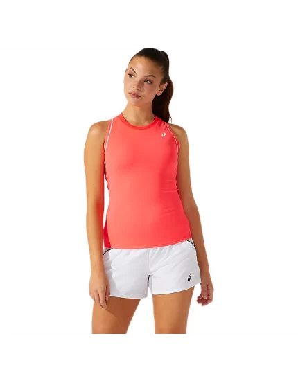 Asics Court W Piping Tank Diva Pink - koszulka tenisowa