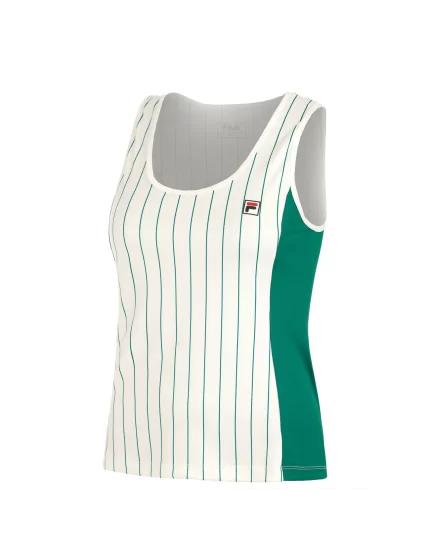 Fila Top Nina White Alyssum Green Jacket - koszulka tenisowa