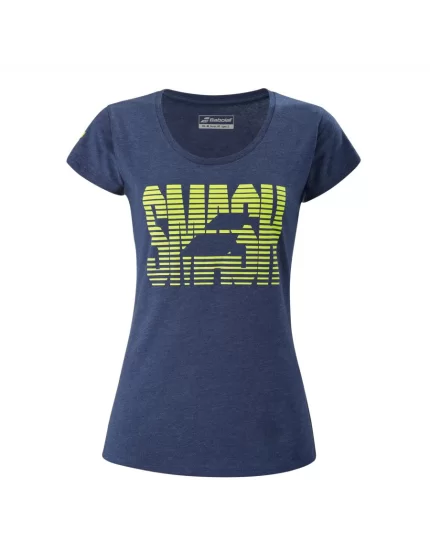 Babolat Exercise Message Tee W Estate Blue Hthr - koszulka tenisowa