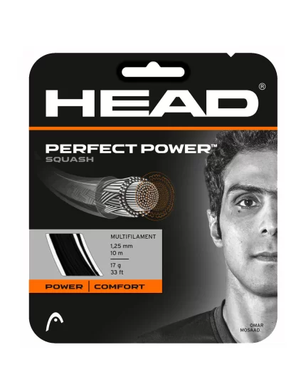 Head Perfect Power Squash Black - naciąg do squasha