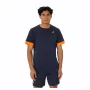 Asics Men Court SS Top Midnight Shocking Orange - męska koszulka tenisowa