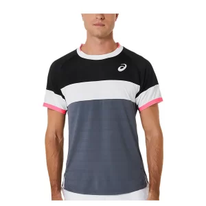 Asics Men Match SS Top Performance Black Carrier Grey - męska koszulka tenisowa
