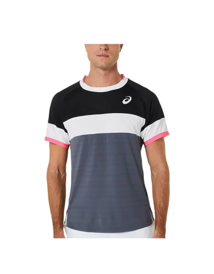 Asics Men Match SS Top Performance Black Carrier Grey - męska koszulka tenisowa