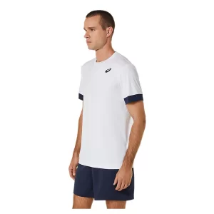 Asics Men Court SS Top Brilliant White Midnight - męska koszulka tenisowa