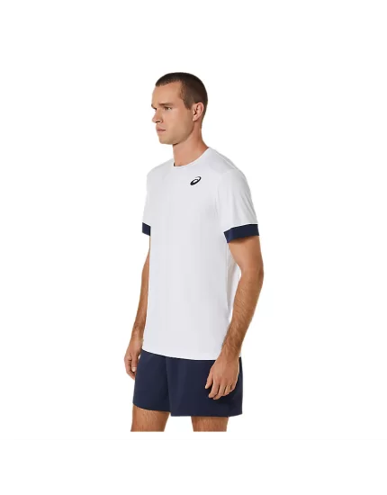 Asics Men Court SS Top Brilliant White Midnight - męska koszulka tenisowa
