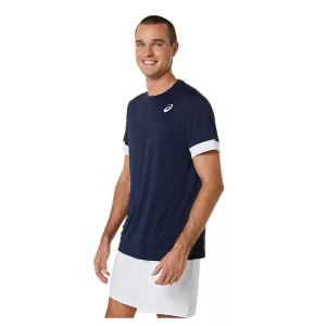 Asics Men Court SS Top Midnight Brilliant White - męska koszulka tenisowa