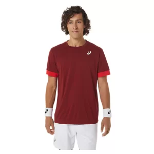 Asics Men Court SS Top Beet Juice Classic Red - męska koszulka tenisowa