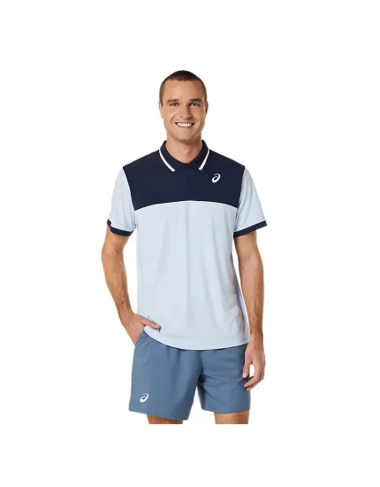 Asics Men Court Polo Shirt Sky Soft Midnight - męska koszulka tenisowa