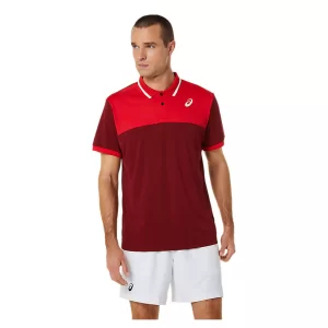 Asics Men Court Polo Shirt Beet Juice Classic Red - męska koszulka tenisowa