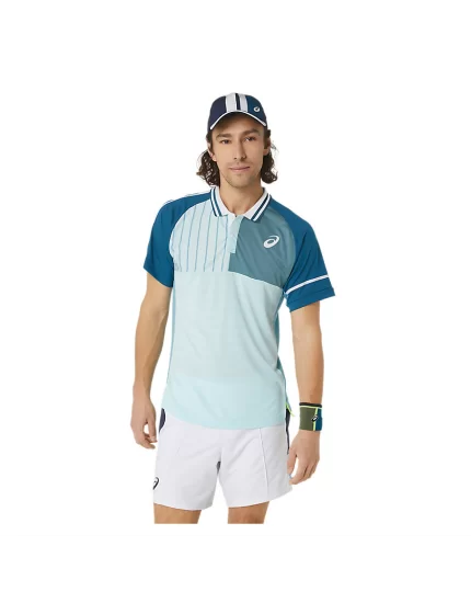 Asics Men Match Polo-Shirt Aquamarine - koszulka tenisowa