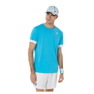 Asics Men Court SS Top Digital Aqua - męska koszulka tenisowa
