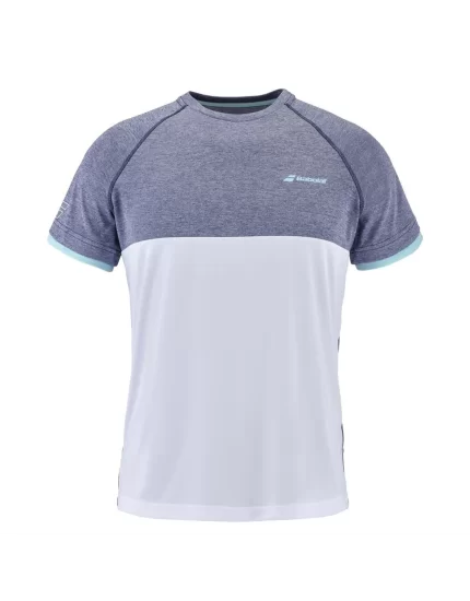 Babolat Play Crew Neck Tee White Blue - koszulka tenisowa