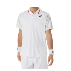 Asics Men Court Graphic Polo-Shirt Brilliant White - męska koszulka tenisowa