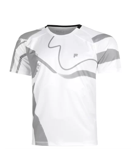 Fila T-Shirt Cassian White Print - koszulka tenisowa