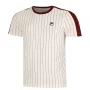 Fila T-Shirt Stripes Jascha 2 White Alyssum Cabernet - koszulka tenisowa