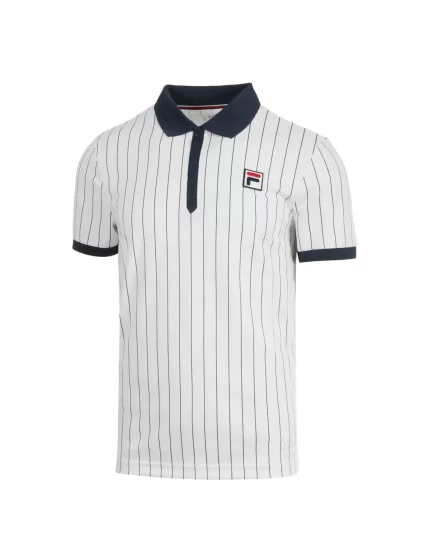 Fila Polo Stripes Bjorn White - koszulka tenisowa