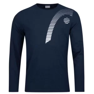 Head Club 22 Cliff LS M - Granatowa - koszulka tenisowa