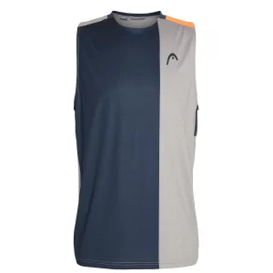 Head PADEL Tank Top Men Grey Orange - męska koszulka tenisowa