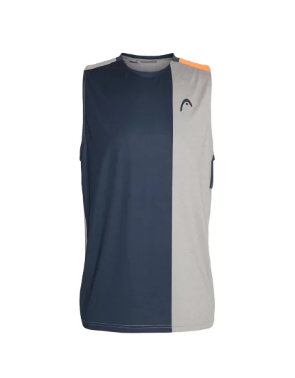 Head PADEL Tank Top Men Grey Orange - męska koszulka tenisowa
