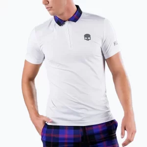 Hydrogen Tartan Zipped Tech Polo - koszulka tenisowa