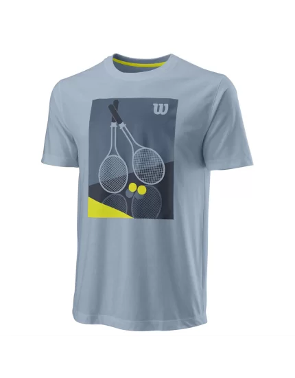 Wilson Racket Duo Tech Tee Fiesta Blue Fog - koszulka tenisowa