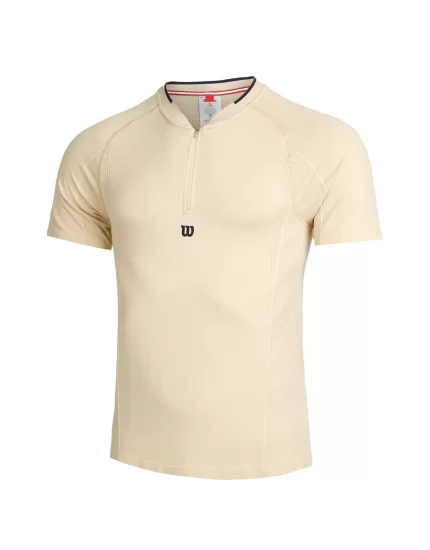 Wilson M Players Seamless Zip HNLY 2.0 Safari - męska koszulka tenisowa