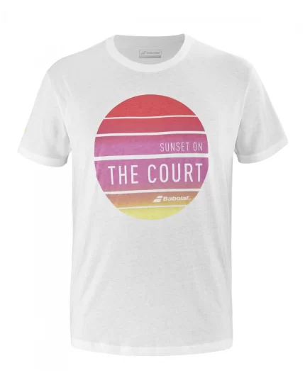 Babolat Exercise Message Tee Men Biała - koszulka tenisowa