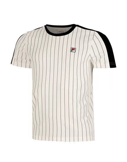 Fila T-Shirt Stripes Jascha 2 White Alyssum Stripes - koszulka tenisowa