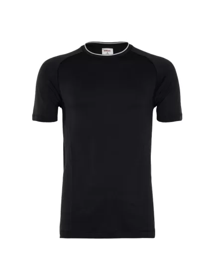Wilson Team Seamless Crew T-Shirt Czarny - koszulka tenisowa